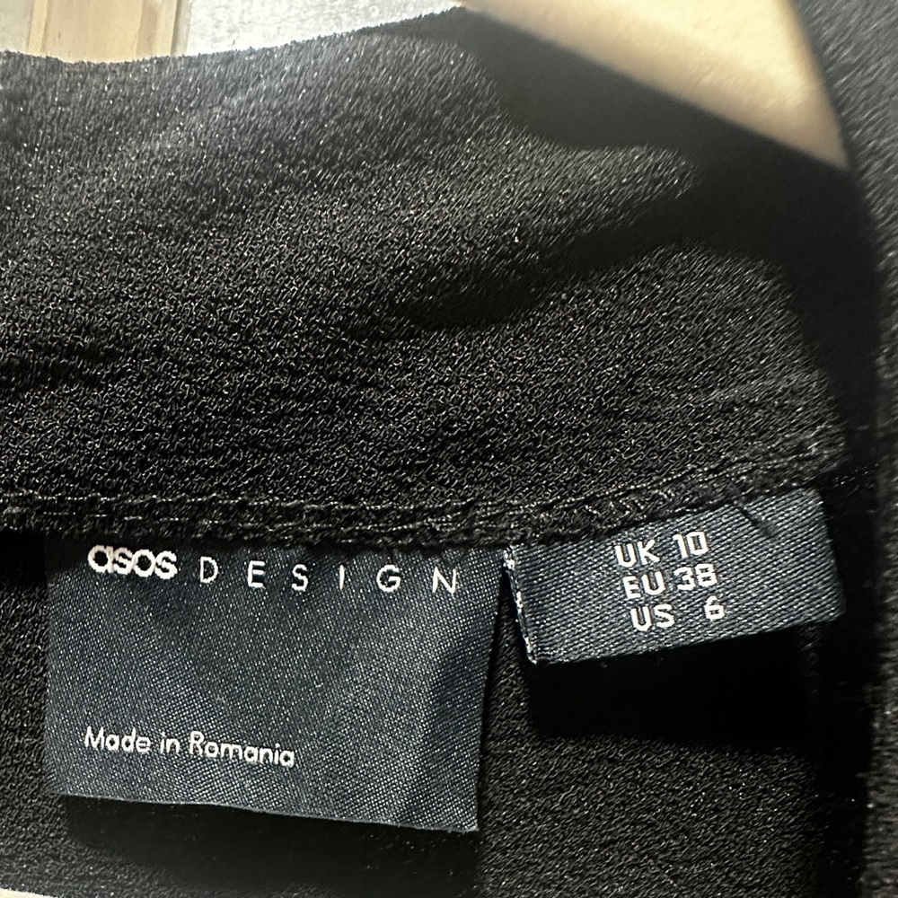 NWT ASOS DESIGN nipped in waist mini dress in black - Picture 3 of 4
